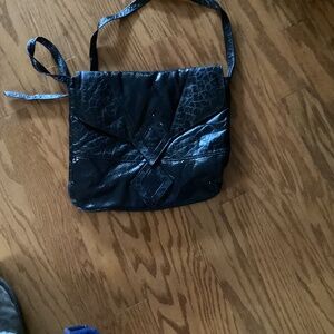 Leather Italian shoulder bag alligator look